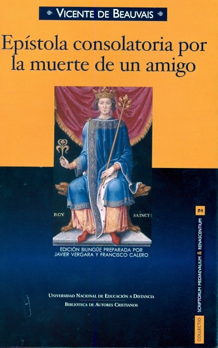 Epístola consolatoria por la muerte de un amigo, de Beauvais, Vicente de | portada del libro