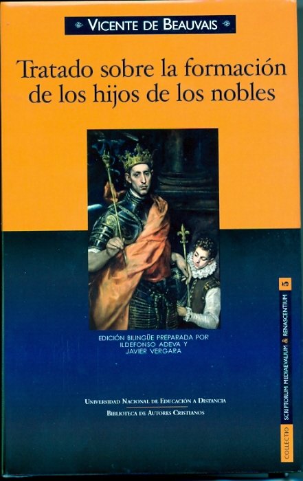 Tratado sobre la formación de los hijos de los nobles, de Beauvais, Vicente de | portada del libro