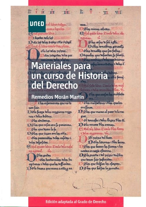 Materiales para un curso de historia del derecho, de Morán Martín, Remedios | portada del libro