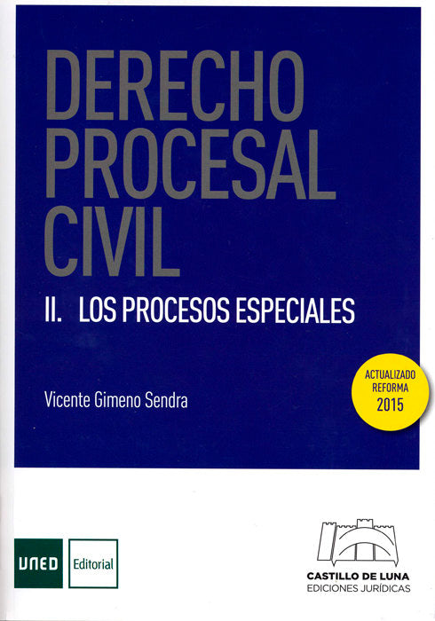 Derecho procesal civil. II Los procesos especiales, de Gimeno Sendra, Vicente | portada del libro