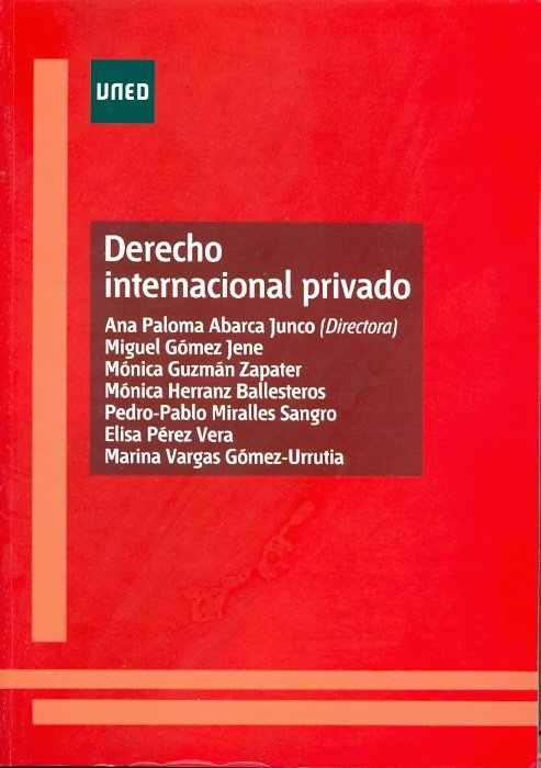 Derecho internacional privado, de ABARCA JUNCO, ANA PALOMA | portada del libro