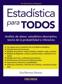 Estadística para todos, de Romero Ramos, Eva | portada del libro