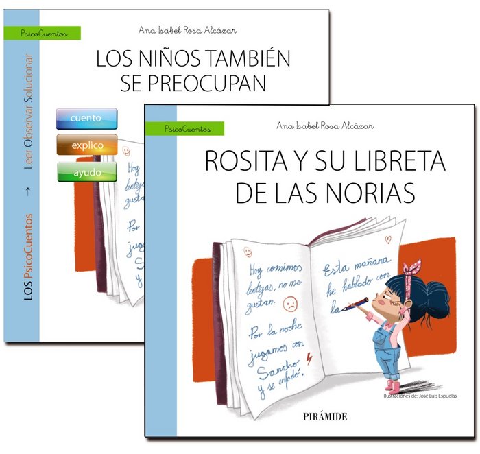 Guía: Los niños también se preocupan + Cuento: Rosita y su libreta de las norias, de Rosa Alcázar, Ana Isabel | portada del l