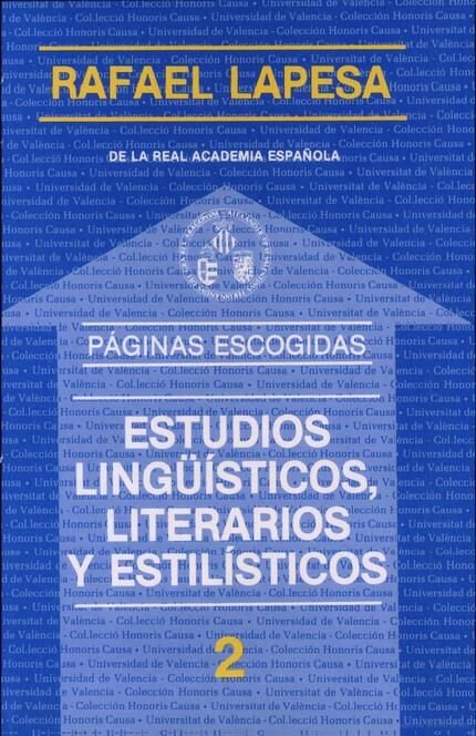 Estudios lingüísticos, literarios y estilísticos, de Lapesa | portada del libro