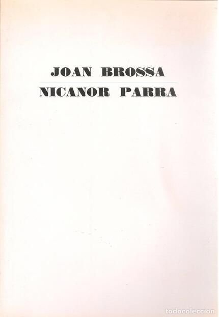 Joan Brossa / Nicanor Parra, de Varios autores | portada del libro