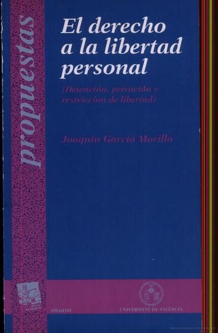 El derecho a la libertad personal, de García Morillo | portada del libro
