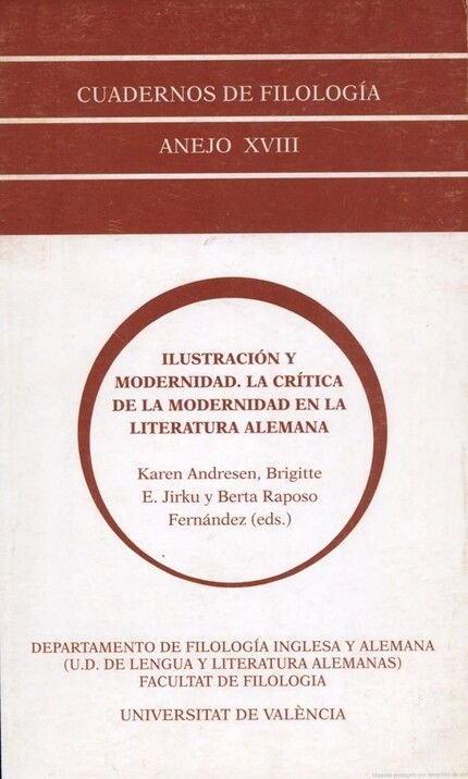 Ilustración y modernidad. La crítica de la modernidad en la literatura alemana, de Varios autores | portada del libro