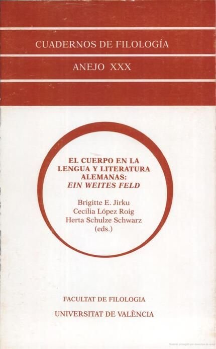 El cuerpo en la lengua y literatura alemanas: Ein weites Feld, de Varios autores | portada del libro