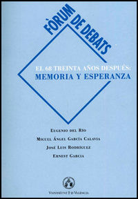 El 68 treinta años después: memoria y esperanza, de Del Río | portada del libro