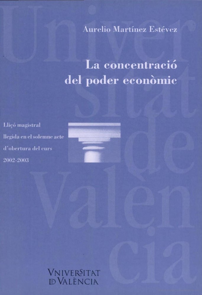 La concentració del poder econòmic, de Martínez Estévez | portada del libro