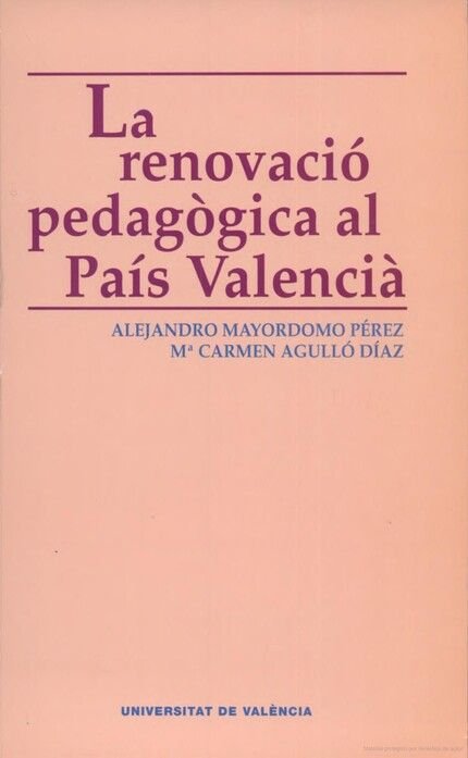 La renovació pedagògica al País Valencià, de Agulló Díaz | portada del libro
