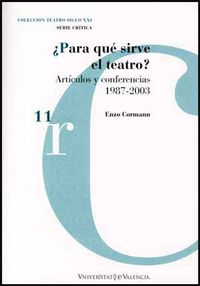 ¿Para qué sirve el teatro?, de Cormann | portada del libro