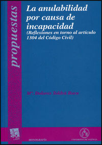 La anulabilidad por causa de incapacidad, de Toldrà Roca | portada del libro
