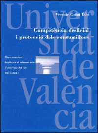 Competència deslleial i protecció dels consumidors, de Cuñat Edo, Vicente | portada del libro