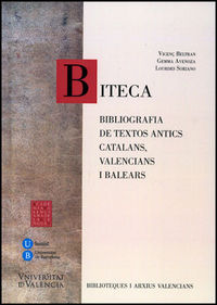 BITECA. Bibliografia de textos antics, catalans, valencians i balears, de Avenoza, Gemma | portada del libro