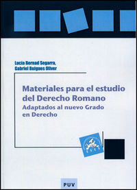 Materiales para el estudio del Derecho Romano, de Bernad Segarra, Lucía | portada del libro