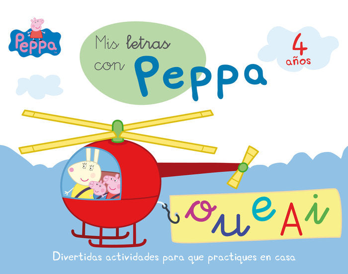 Mis letras con Peppa - 4 años (Aprendo con Peppa Pig), de Hasbro, | portada del libro