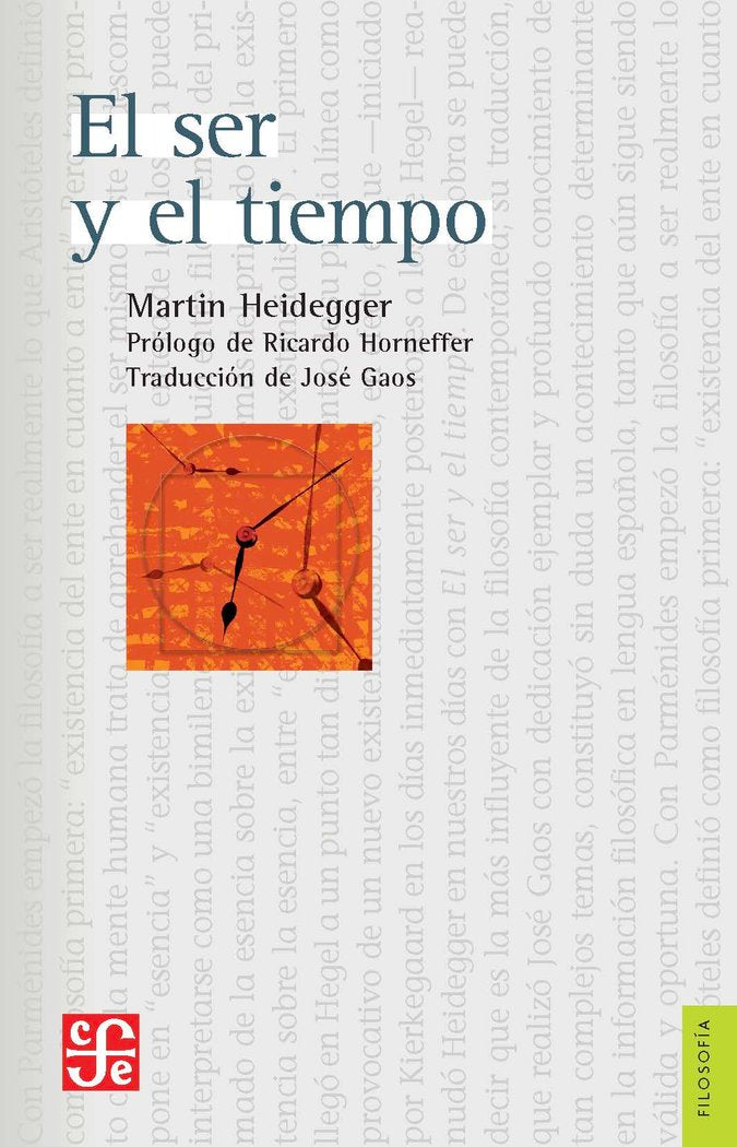 EL SER Y EL TIEMPO, de HEIDEGGER | portada del libro