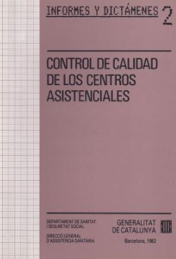 Control de calidad de los centros asistenciales, de AA.VV. | portada del libro