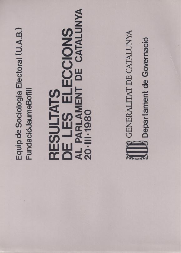 Resultats de les eleccions al Parlament de Catalunya (20-III-1980), de AA.VV. | portada del libro