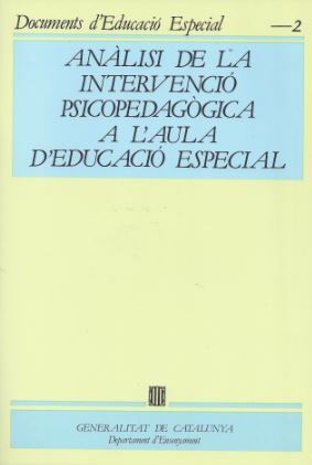 Anàlisi de la intervenció psicopedagògica a l'aula d'Educació Especial, de AA.VV. | portada del libro