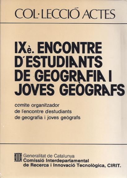 IXè Encontre d'Estudiants de Geografia i Joves Geògrafs, de AA.VV. | portada del libro