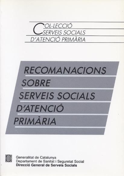 Recomanacions sobre serveis socials d'atenció primària, de AA.VV. | portada del libro