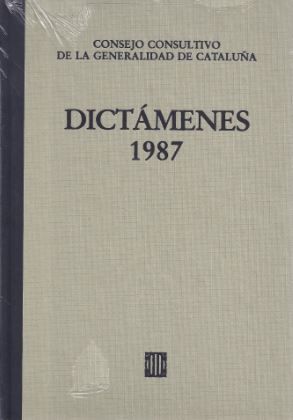 Dictámenes emitidos por el Consejo Consultivo de la Generalidad de Cataluña 1987, de AA.VV. | portada del libro