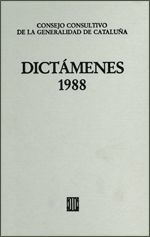 Dictámenes emitidos por el Consejo Consultivo de la Generalidad de Cataluña 1988, de AA.VV. | portada del libro