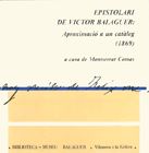 Epistolari de V¡ctor Balaguer: aproximació a un catàleg (1869), de COMAS , MONTSERRAT | portada del libro