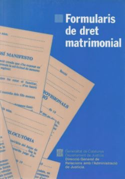 Formularis de dret matrimonial, de AA.VV. | portada del libro