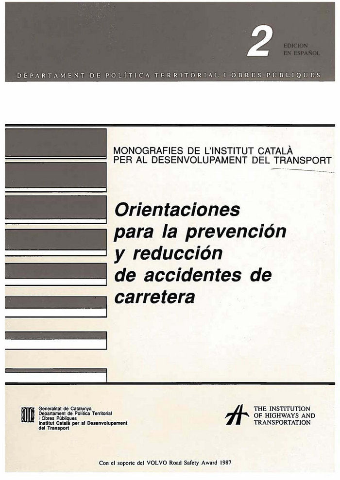 Orientaciones para la prevención y reducción de accidentes de carretera, de AA.VV. | portada del libro