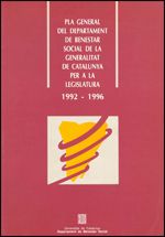 Pla general del Departament de Benestar Social de la Generalitat de Catalunya per a la legislatura 1, de AA.VV. | portada del