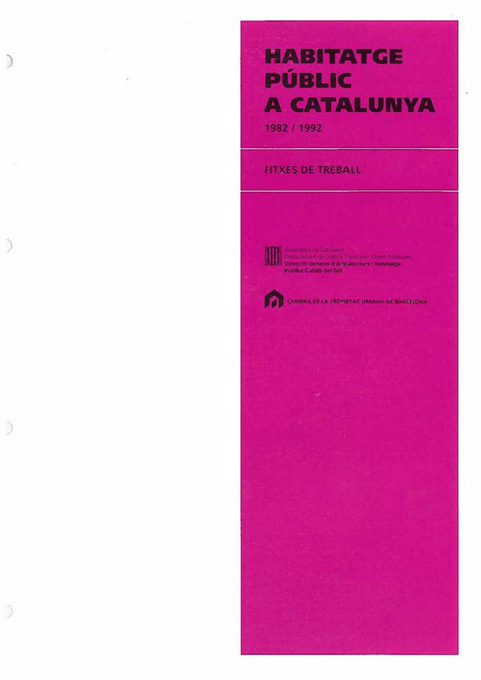 Habitatge públic a Catalunya 1982-1992. Fitxes de treball, de AA.VV. | portada del libro