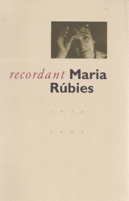 Recordant Maria Rúbies, de AA.VV. | portada del libro