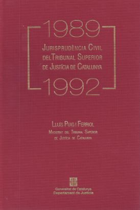 Jurisprudència Civil del Tribunal Superior de Just¡cia de Catalunya 1989-1992, de AA.VV. | portada del libro