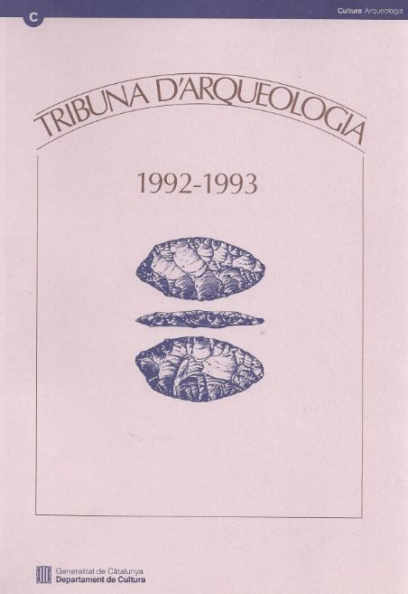 Tribuna d'arqueologia 1992-1993, de AA.VV. | portada del libro
