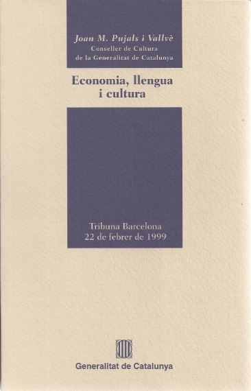 ECONOMIA, LLENGUA I CULTURA, de PUJALS, JOAN M. | portada del libro