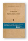 Escola d'Administració Pública de Catalunya: Memòria de creació i constitució (1914). Memoria de cre, de AA.VV. | portada del