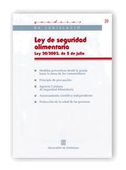 LEY DE SEGURIDAD ALIMENTARIA. LEY 20/2002, DE 5 DE JULIO, de AA.VV. | portada del libro