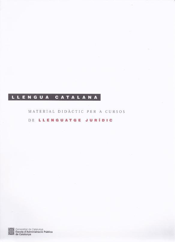 LLENGUA CATALANA LLEN. JURIDIC, de AA.VV. | portada del libro