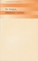 DE LLENGUA DIFERENCIA I CONTEXT, de LLEDO CUNILL, EULALIA | portada del libro