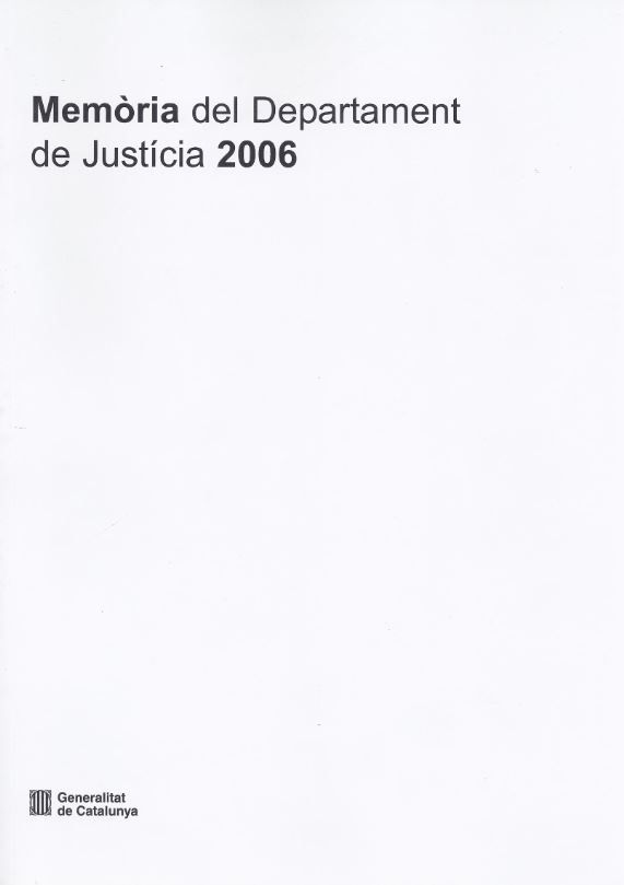 Memòria del Departament de Just¡cia 2006, de AA.VV. | portada del libro