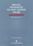 RECULL ONOMASTIC DE SANT QUIRZE SAFAJA, de GARCIA PEY I PEY, ENRIC | portada del libro