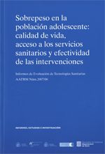 SOBREPESO EN LA POBLACION ADOLESCENTE, de AA.VV. | portada del libro