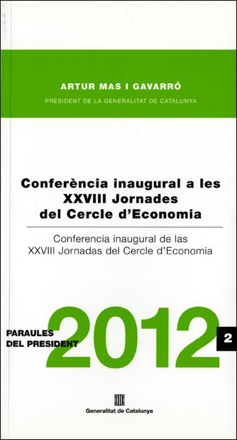 Conferència inaugural a les XXVIII Jornades del Cercle d'Economia, de Mas Gavarró, Artur | portada del libro