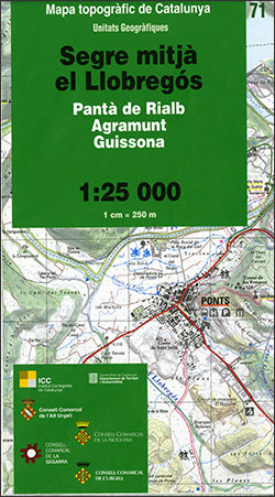 MAPA TOPOGRAFIC DE CATALUNYA 1:25 000. UNITATS GEOGRAFIQUES. 71- SEGRE MITJA - E, de INSTITUT CARTOGRAFIC I GEOLOGIC DE CATAL