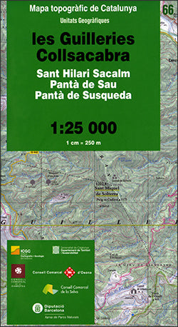 MAPA TOPOGRAFIC DE CATALUNYA 1:25 000. UNITATS GEOGRAFIQUES 66-LES GUILLERIES. C, de INSTITUT CARTOGRAFIC I GEOLOGIC DE CATAL