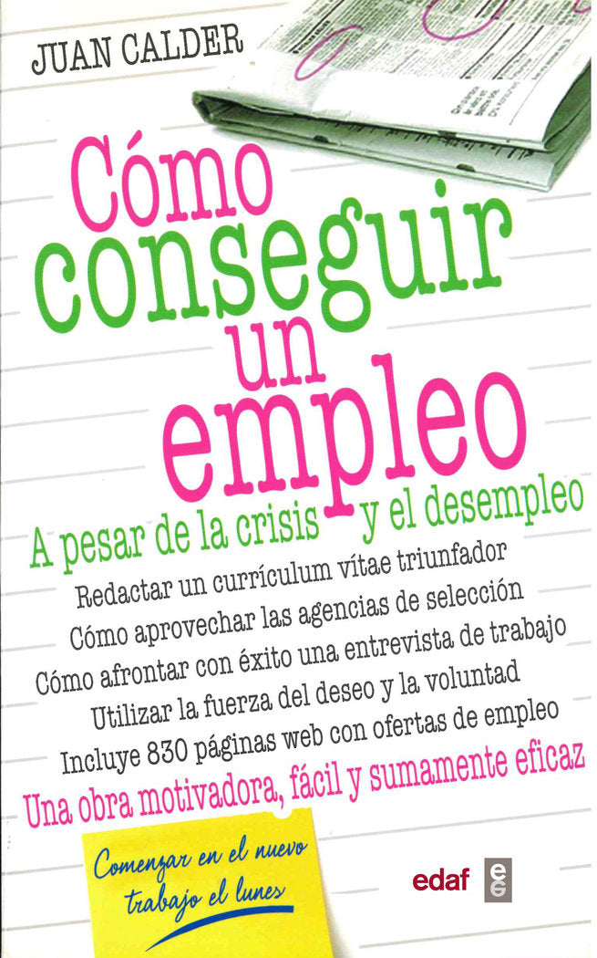 Cómo conseguir un empleo, de Calder, Juan | portada del libro