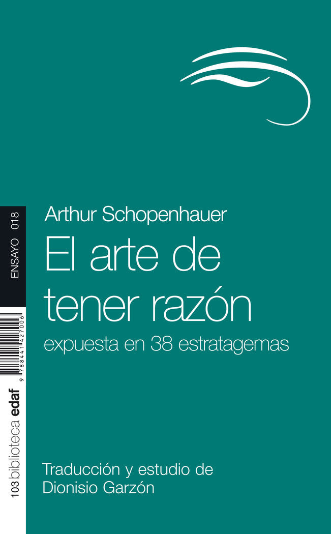 El arte de tener razón, de Schopenhauer, Arthur | portada del libro